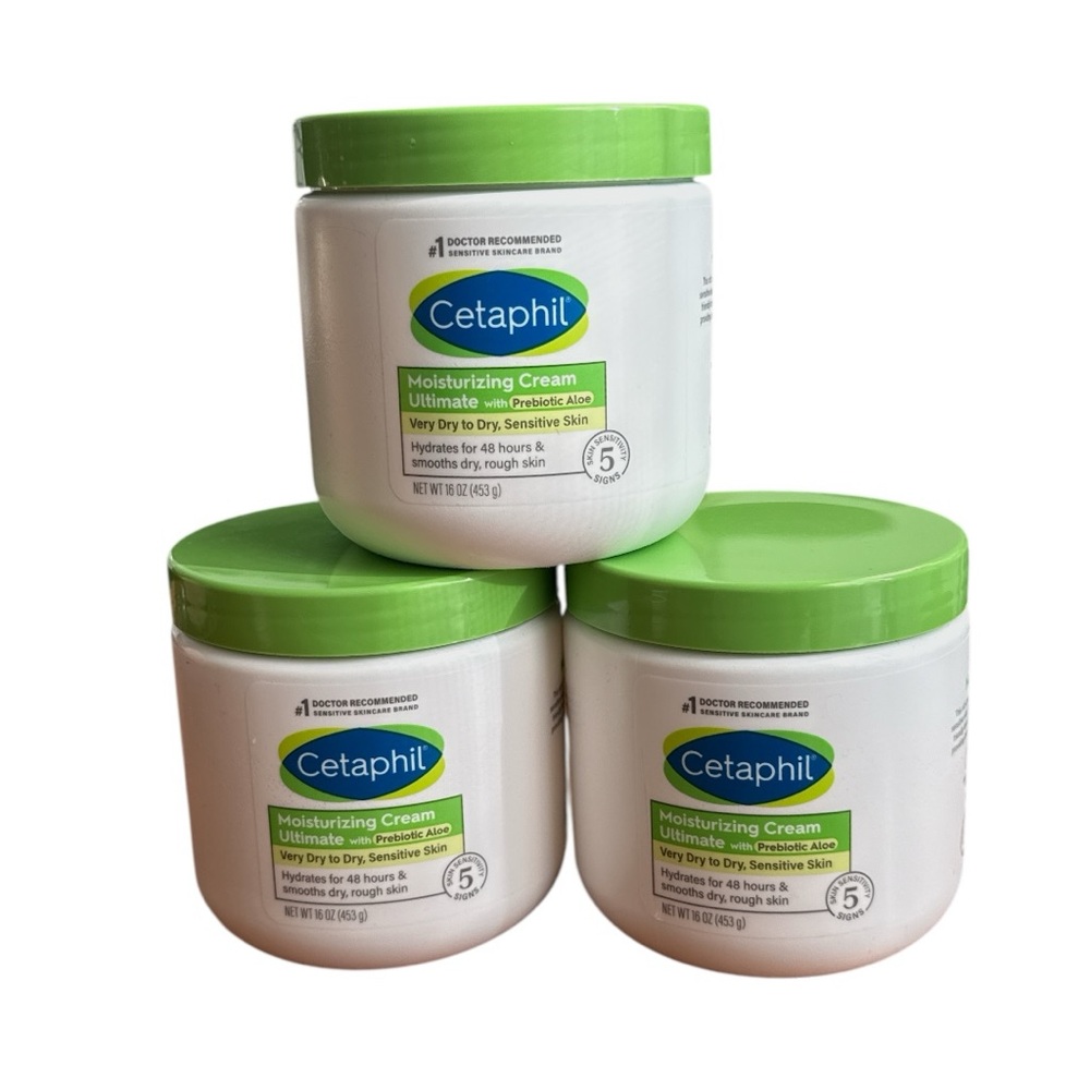 Cetaphil Moisturizing Cream Ultimate Bundle (3 x 16 oz) NEW